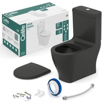 Imagem de Conjunto Bacia com Caixa Acoplada Slim Celite Matte Black