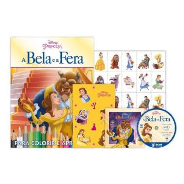Imagem de Livro Kit 5 Em 1 Colorir Com Dvd Disney - A Bela E A Fera