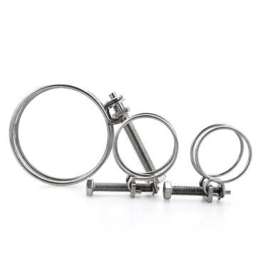 Imagem de Aro de garganta de fio duplo 304 braçadeira de mangueira de tubo de aço inoxidável forte ajuste de clipe fixação fixa tubo de ventilação de borracha, 60x3(1 peça)