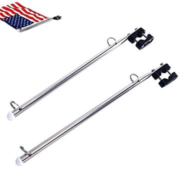 Imagem de 2 Púlpitos de Púlpito de Barco de Montagem em Trilho de Aço Inoxidável Ajustável (2/7.6 cm - 1 1/10.2 cm), Mastro de Bandeira Marinha de Iate de Barco