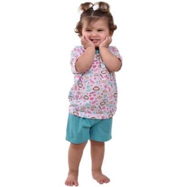 Imagem de Kit 10 Pijama Curto Menino e Menina Bebê Linha Noite Infantil Verão-Feminino