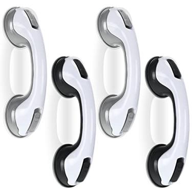 Imagem de Pacote com 4 barras de apoio para banheiras e chuveiros, 30,5 cm, barras de apoio para chuveiro para idosos, barras de segurança antiderrapantes para chuveiro para idosos, pessoas com deficiência, preto, cinza