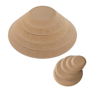 Imagem de ORIISIN Moldes de cerâmica para construção manual, moldes de cerâmica para argila, formas redondas de cerâmica, moldes empilháveis para formação de placas de cerâmica, 5 peças