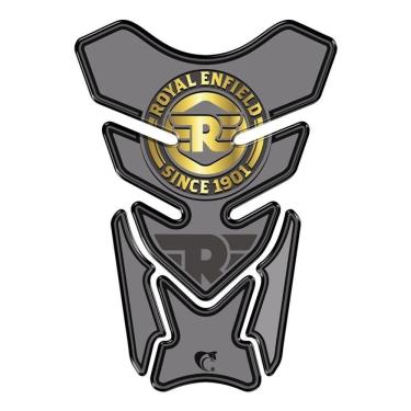Imagem de Protetor De Tanque Adesivo Moto Royal Enfield Dourado Cor Preto