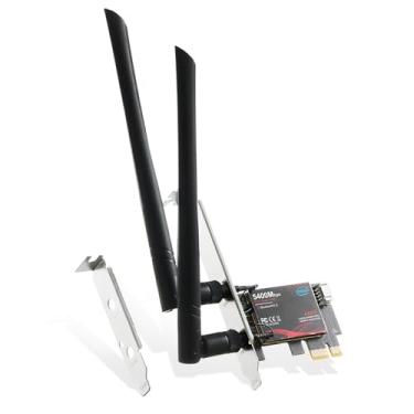 Imagem de Binardat WiFi 6Eカード AX5400 PCIe WiFiネットワークアダプタ、Intel AX210チップ Bluetooth 5.3、トライバンド2.4GHz/5GHz/6GHz OFDMA & MU-MIMO、Windows 10/11用
