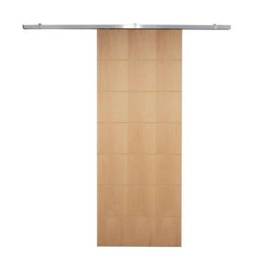 Imagem de Porta De Correr P- Verniz Frisada Kit Alumínio F09 - 210x80