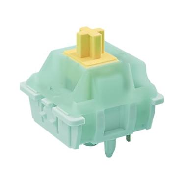 Imagem de DRAOZA Gateron Goldenrod Yellow Pro Switches, 55gf pré-lubrificado, 5 pinos, teclado linear compatível com teclado mecânico MX para jogos (108 peças de luz plug-in)