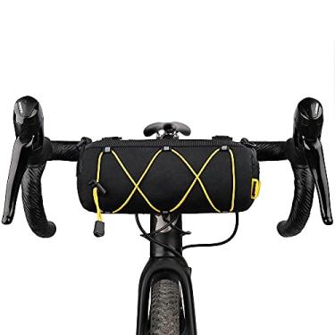 Imagem de Rhinowalk Bolsa de guidão de bicicleta, bolsa frontal de bicicleta bolsa de armazenamento bolsa de rolo Mountain Road Bikes bolsa de ombro profissional acessórios de ciclismo - preto