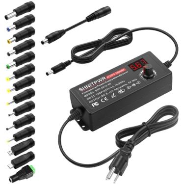 Imagem de SHNITPWR Fonte de alimentação universal de 60 W DC 3V 4V 4.5V 5V 6V 7V 7.5V 8V 9V 10V 11V 12V Adaptador de alimentação variável ajustável 100V-240V conversor CA para DC 1A 2A, 2.5A,