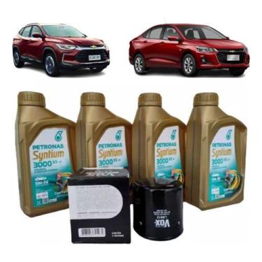 Imagem de Kit Troca Óleo Motor 4 Litros Gm Onix 1.0 Turbo 5w30 Dexos 1 - LUBRAX 