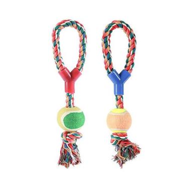 Imagem de Brinquedo Chalesco para Cães Forca com Bola de Tênis - Cores Sortidas