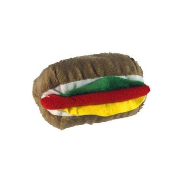 Imagem de Brinquedo Chalesco Para Cães Pelúcia Hamburguer Colorido