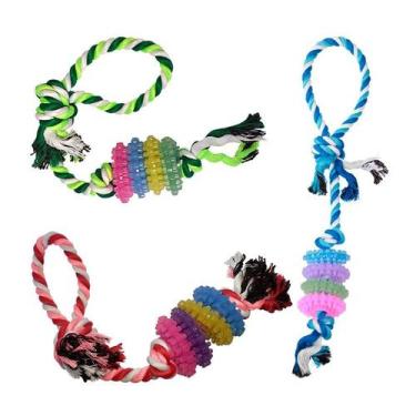Imagem de Brinquedo Napi Mordedor Corda com Argolas para Cães - Cores Sortidas