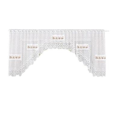 Imagem de Cortina Bando Renda Cascata Cozinha xicaras Café 3,15x0,95 - Beija Flo