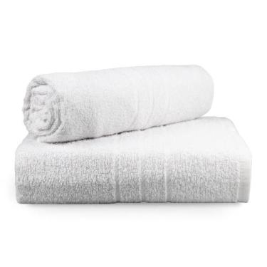 Imagem de Kit com 20 Toalhas de Banho Para Hotel Cristal 69x121cm - 359g/m2 - Pr