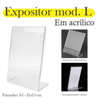 Imagem de 5 Display L Expositor 21x15 Acrílico Cardápio Pix Qr A5 ver - INDÚSTRI