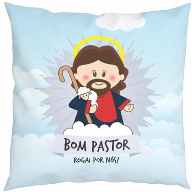 Imagem de Almofada Com Enchimento Oração Santinho Bom Pastor - Core Decore