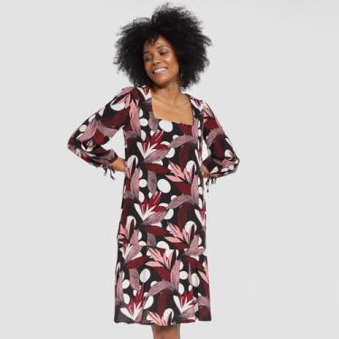 Imagem de Vestido Curto The Style Box Manga Longa Babados, Roxo, 40