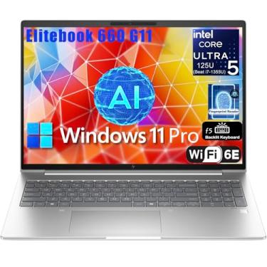 Imagem de HP Laptop empresarial Elitebook 660 G11, computador FHD + de 16 polegadas, Intel Ultra 5 125U (Beat i7-1355U), 16 GB DDR5 RAM, SSD PCIe de 512 GB, WiFi 6E, KB retroiluminado, leitor de impressão