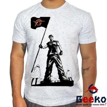 Imagem de Camiseta Ateez 100% Algodão K-pop Mingi Geeko, Branco mescla gola care