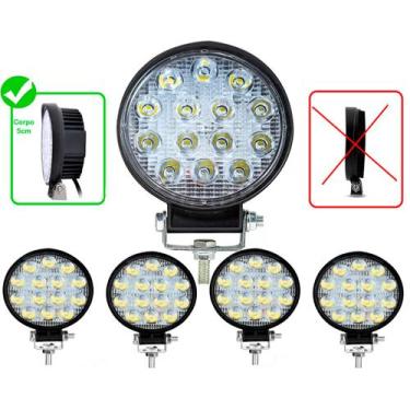 Imagem de Pacote com 4x Un Farol de Milha Redondo 42w 14 Leds Jeep Troller 12v 2