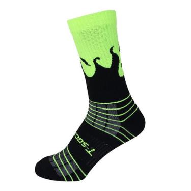 Imagem de Meia de Ciclismo Mtb Speed Corrida - Chamas - T-Socks, 33 ao 37, Verde