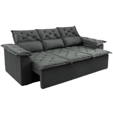Imagem de Sofá Top Compact 3 Lugares 2 metros Retrátil e Reclinável Cinza - Sofá