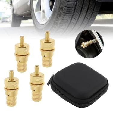 Imagem de Windance Deflator de pneu, 4 peças 6-30PSI kit de deflator de pneu ajustável de latão adequado para carro, caminhão, motocicleta, quadriciclo, UTV com bolsa de armazenamento, ferramenta de válvula de