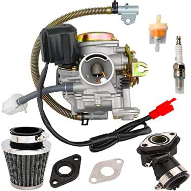 Imagem de Carburador 50CC com coletor de admissão peças de filtro de ar para motor de carburador de 49cc 50cc GY6 4 tempos alto desempenho 139QMB Scooter Moped Carb Engine