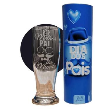 Imagem de Tubo Lata + Taça para cerveja O melhor Pai do Mundo - Presente Dia Dos
