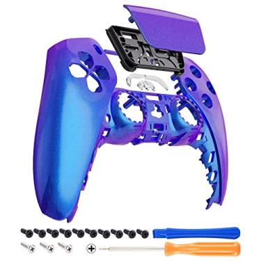 Imagem de eXtremeRate Cameleon Capa frontal para touchpad roxo azul para controle PS5, capa de substituição DIY para controle DualSense 5, capa de toque personalizada para controle Playstation 5
