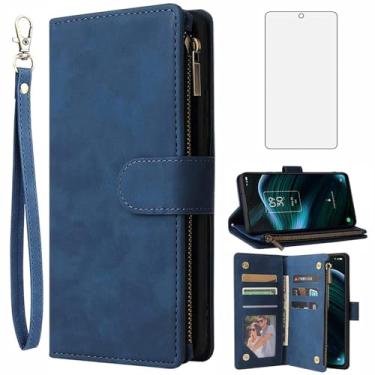 Imagem de Asuwish Compatível com TCL Stylus 5G 2022 capa carteira protetora de tela de vidro temperado e capa flip de couro suporte suporte acessórios celulares capas de telefone para TLC Stylo G5 6.81 T779W