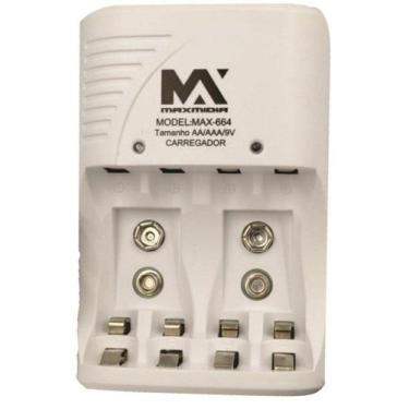 Imagem de Carregador Para Pilhas e Baterias Bivolt Maxmidia - Max mídia