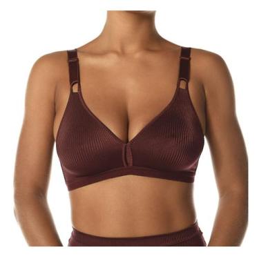 Imagem de Sutiã Olimpo Bourbon Demillus Sustentação Esportivo S/Bojo, Vinho, Bar