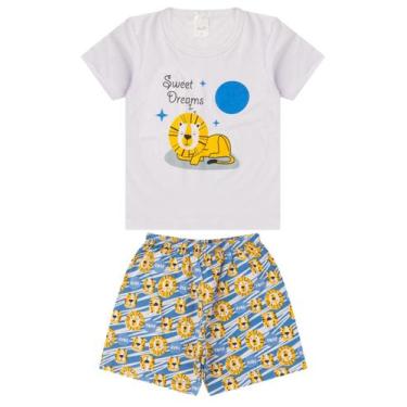 Imagem de Pijama Infantil Menino Verão em Meia Malha Estampado - Analê, Branco, 