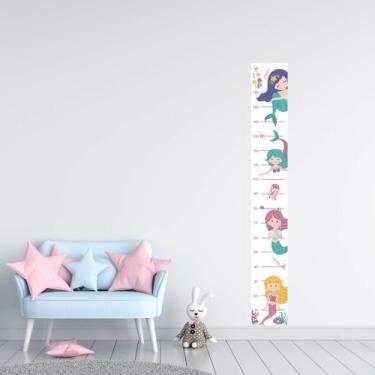 Imagem de Régua Adesivo de Crescimento Sereias Quarto Menina - Kanto Store