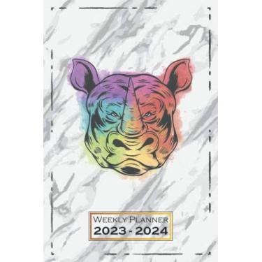 Imagem de Weekly Planner 2023-2024: Motif, Animal | 6x9 | One Week on a Double Page | From Sunday to Saturday | Softcover | Organizer, Appointment Book | Colorful | qx1