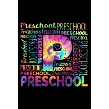 Imagem de Tie Dye Preschool Typography Team Pre-K Teacher Student: Back To School Kindergarten Teacher Gifts Student | Dot Grid Journal, Notebook or Organizer | ... book, Scheduler, Task Checklist | 6x9