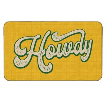 Imagem de Mingnei Tapete de porta Howdy rosa choque engraçado para cozinha doméstica, tapete de porta Howdy, Howdy Cowgirl, capacho para casa, cozinha, frente, interior, exterior, tapete de entrada, 76 x 43 cm