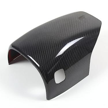 Imagem de Capa de acabamento inferior de base de volante de fibra de carbono real compatível com Chevrolet Corvette C8 2020-2023, acessórios de capa de decoração inferior de base de volante (preto)