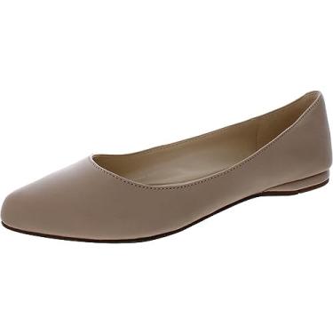 Imagem de Nine West Sapatilha feminina Speakup bico fino sem cadarço, Couro natural, 6 Wide