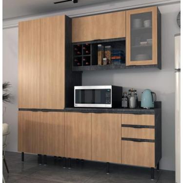 Imagem de Armário de Cozinha Completa Modulada Reta 8 Peças 180cm CZ1201 Margari