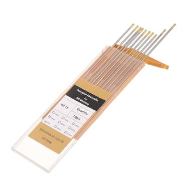 Imagem de HARFINGTON 10 eletrodos de tungstênio para soldagem TIG, 3/81.3 cm x 17.8 cm, 1,3-1,7% lantânio para soldagem de aço inoxidável, fabricação de automóveis aeroespaciais de liga de magnésio de alumínio,