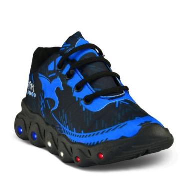 Imagem de tenis infantil led preto azul masculino - infinitty, Azul, 32