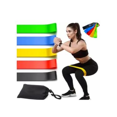 Imagem de Faixas Elásticas Super Mini Band 5 Intensidades Treino Funcional e Exercício Físico