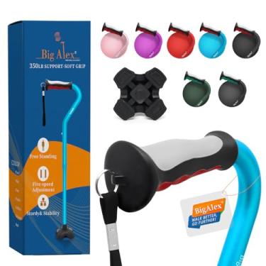 Imagem de BigAlex Bengala Dobrável Para Homens E Mulheres, Bastão De Estabilidade Ajustável Para Mobilidade, Resistente, Dobrável, Leve, Auxílio De Viagem Portátil Com Alça Confortável Para Idosos E Adultos