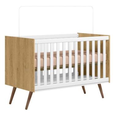 Imagem de Berço Americano Mini Cama Retrô Q Encanto Freijó/Branco - Qmovi, Freij