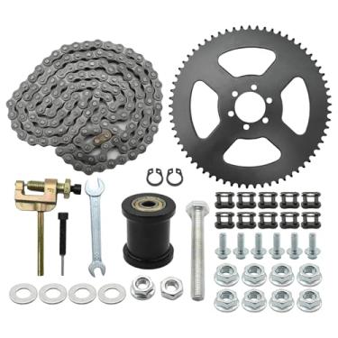 Imagem de EATAKWARD Kit de corrente de elos 140 com roda dentada traseira de 65 dentes, substituição para Coleman Baja Mini bicicleta de substituição para motor Predator 79cc 97cc 98cc 100cc