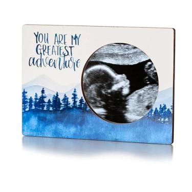 Imagem de Moldura magnética MBHB 12 x 18 cm, design exclusivo em aquarela, construção de madeira durável, ideal para fotos de ultrassom, molduras magnéticas para geladeira e geladeira, ímãs, maior aventura