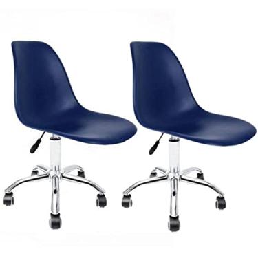 Imagem de CADEIRA EAMES OFFICE CROMADO CX 2 - PP AZUL BIC